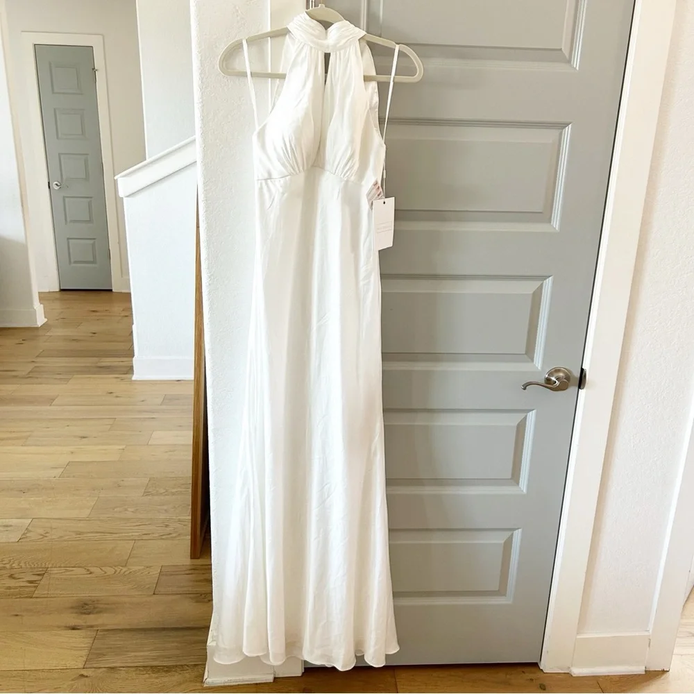 NWT 49520 Mac Duggal Keyhole Halter Empire Waist Gown - Picture 3 of 7